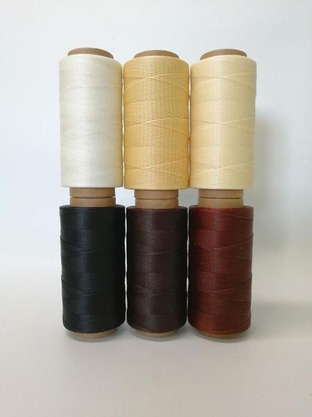 

excellent quality 1mm polyester leather waxed thread for braided sewing most popular 6 colors for diy hand work, Black;white