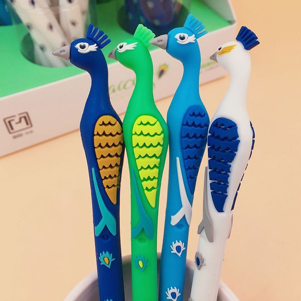 

1pc cute pens novelty peacock gel pens kawaii neutral for girls gifts school office supplies korean stationery