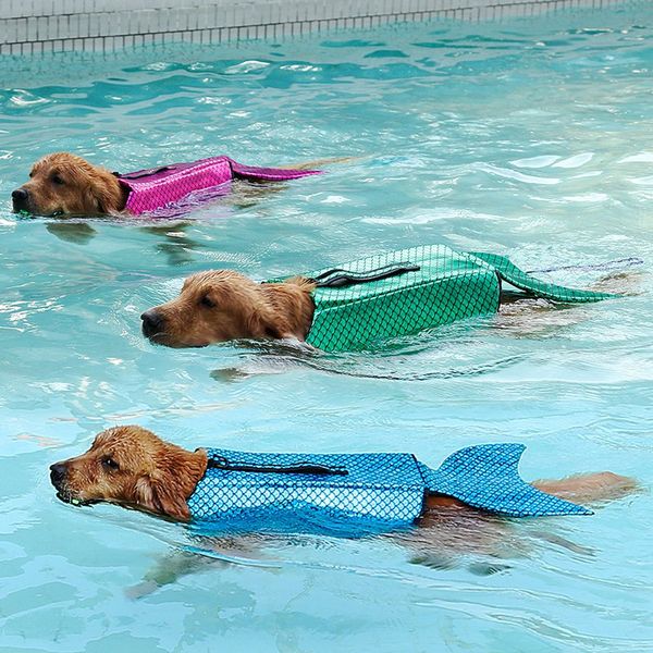 

русалка pet спасательный жилет лето хот-дог turned одежда плавательный поплавок жилет пальто водонепроницаемый светоотражающий дышащий серфи