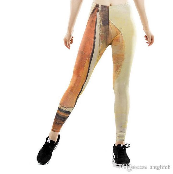 

женская йога брюки брюки колготки брюки женские новый высокая талия танец активный леди акварельный принт печать леггинсы узкие движения sil, Black;white