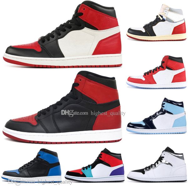 

new 1 og banned bred toe spider-man unc 1s 3 mens basketball shoes homage to home royal blue men sports designer sneakers eur36-47
