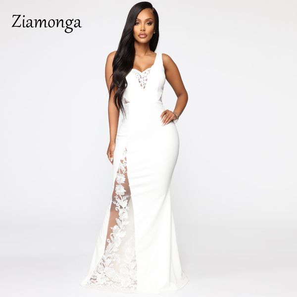 

ziamonga sleeveless strap white lace party dress women mesh patchwork long maxi dress summer elegant flower robe femme dresses, Black;pink