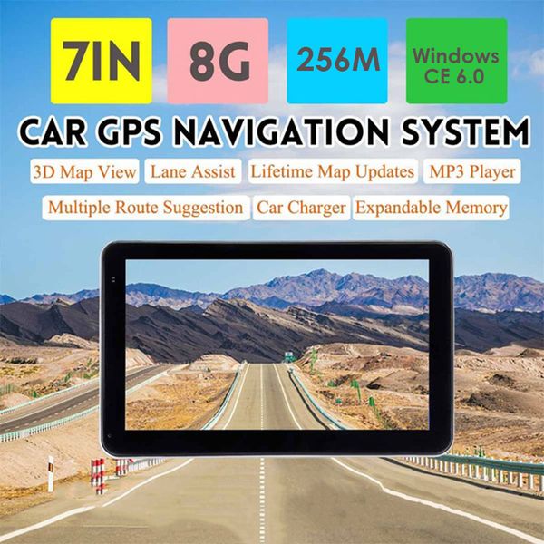 

abs 7 inch gps navigation car voice broadcast map route planning universal touch screen fm emission pratical