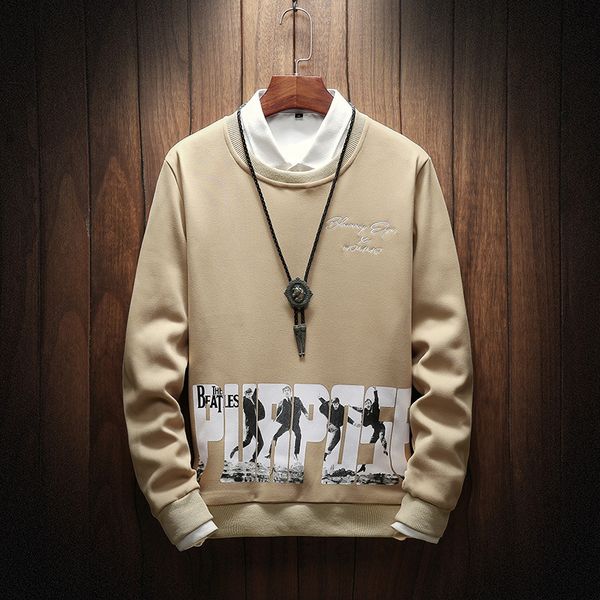 

роскошный дизайнер толстовка для мужчин толстовка осень мода мужские толстовки с длинным рукавом пуловер мужская уличная одежда топы одежда, Black