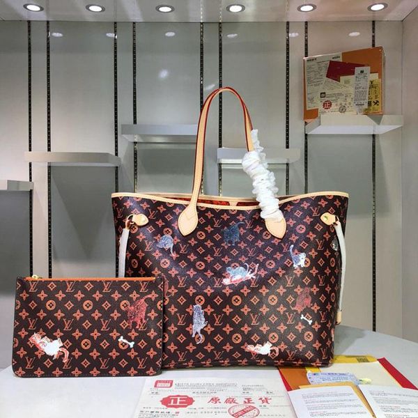 

Fa hion luxury de igner bag fa hion handbag one houlder bag leather production uper capacity cla ic printing model m44459