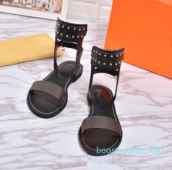 

2019 new sandals summer casual flat sandals luxury ladies canvas gladiator style party ladies shoes b700, Black