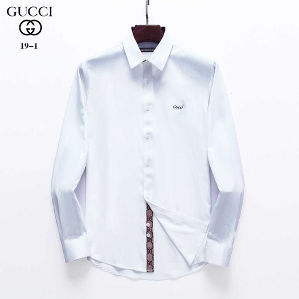 

men's shirt 2019 long sleeve quality business men's shirt high-end cotton men's casual shirt g75698, White;black