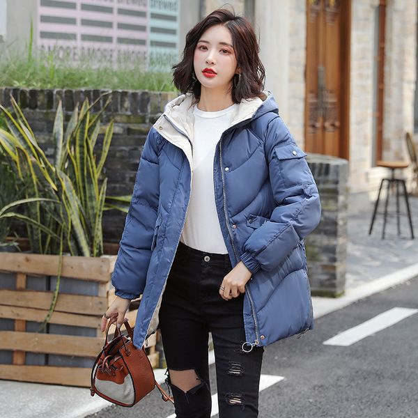 

2019 hoodies parka mujer winter women coat thick down cotton padded hooded jacket plus size 4xl long parkas women overcoat 8907, Black