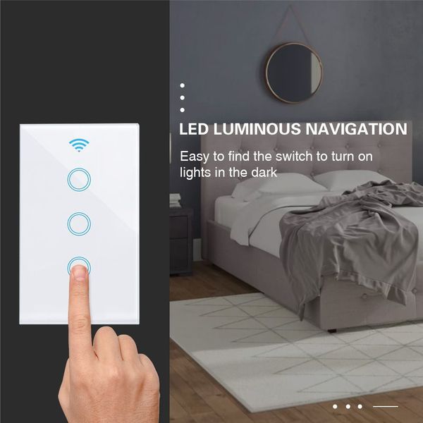 

120 type us regulation smart single fire zero fire WiFi switch + RF433 remote control switch smart home remote control