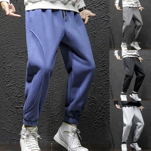 

мужские повседневный плюс размер сыпучего pure color лоскутной спорт длинного sweatpants брюки комфорт вскользь дышащий собранная брюки, Black