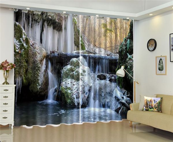 

красивый ледяной занавес большой водопад красивый пейзаж шторы гостиная спальня