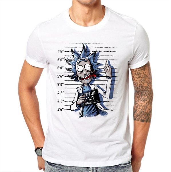 

Лето Новый Пленные Дизайн Мужчины футболки Мода Rick и Морти печати Человек с корот