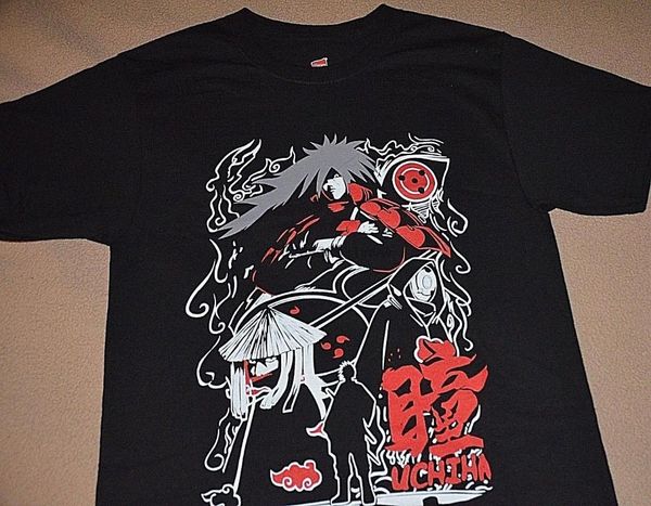 

наруто учиха символ клана итачи футболка  2x 3x manja японское аниме, White;black