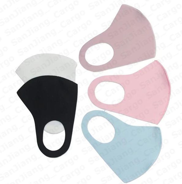 

face masks thin ice silk summer fashion breathable dustproof sunscreen washable solid color women men face mask e51201, Blue