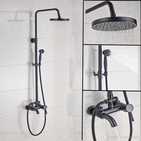 2019 Oil Rubbed Bronze Shower Faucet Set 8 Rainfall Shower