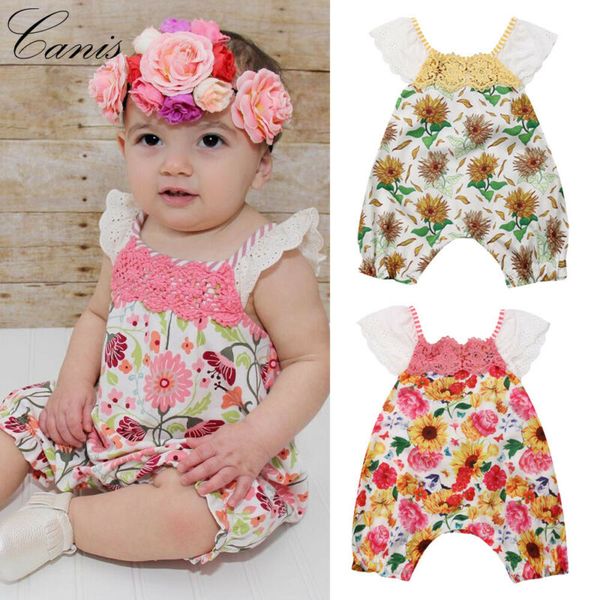 

sunflower kids baby girl romper lace jumpsuit summer clothes sunsuit, Blue