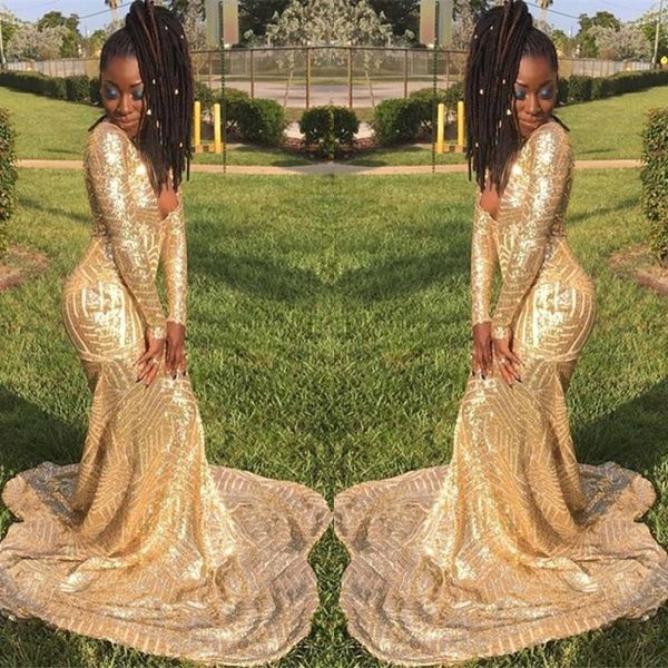 

2020 elie saab gold sequin long sleeve evening gowns new reflective prom dress custom made celebrity gowns bc3675