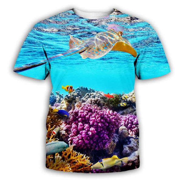 

2020 fashion men s luxury mens designer t shirts t shirt tshirt personality 3d printer fish pattern t-shirt mens clothes clothing tee shirt, White;black