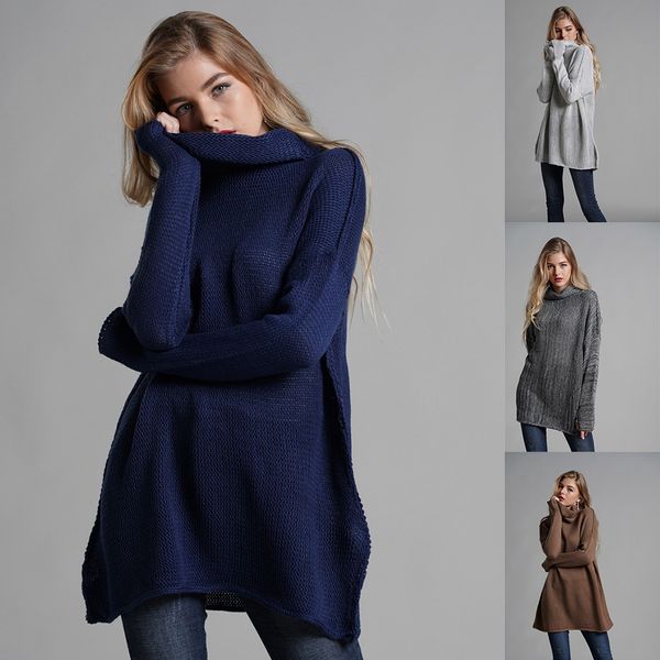 

knitted sweater pullovers women lady's trutleneck solid color long sleeve winter pullover sweater female soft bottom jumper, White;black