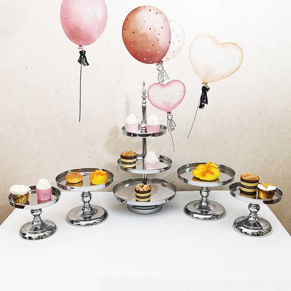 

5pcs/ set mirror surface cake stand set cupcake stand table decoration