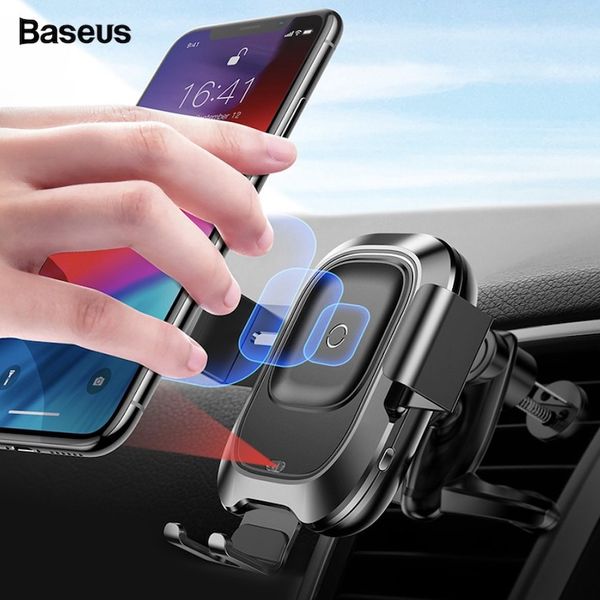 

держатель телефона baseus автомобиля для iphone samsung intelligent инфракрасная ци автомобиля беспроводное зарядное устройство air vent mou