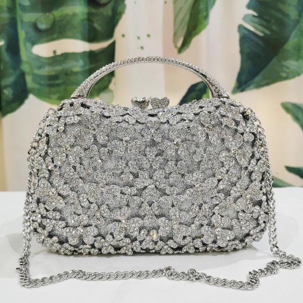 

2020 silver wedding floral purse women handbag evening clutch handbags fashion xiyuan new shoulder clutches mini
