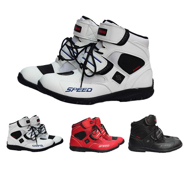 

motorcycle boots probiker speed moto racing motocross motorbike shoes riding boots slip shoes a005 black/white/red size 40-45