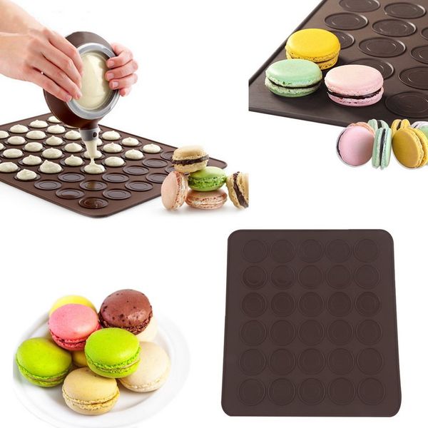 

silicone 30-cavity diy muffins/almond round cakes tools pastry macaron baking sheet mat large cookie decorating baking mold