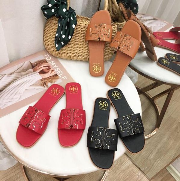 

Fa hion new tory brand women andal ize 35 42 de igner hoe luxury lide ummer wide flat lippery with thick andal lipper flip flop
