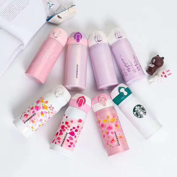 

новый starbucks кружка ins 2019 сопровождающие кубок harajuku творческий мода розовая вишня из нержавеющей стали кружка кофе кружка
