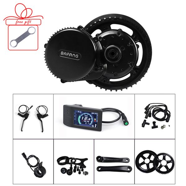 

48v 500w bafang/8fun bbs02b mid crank drive motor kits mid drive electric bike conversion kit apt lcd display 850c geared motor kit