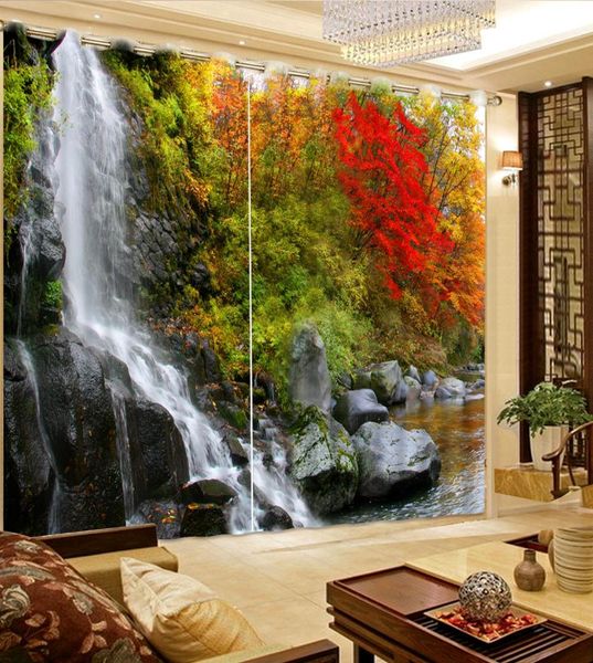 

living room bedroom home decoration waterfall scenery home and garden seller 3d curtains