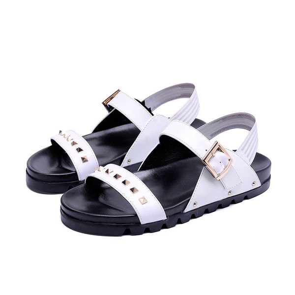 

new summer leather sandals men's shoes outdoor casual shoes sports beach sandals fashion soft sole men, Black