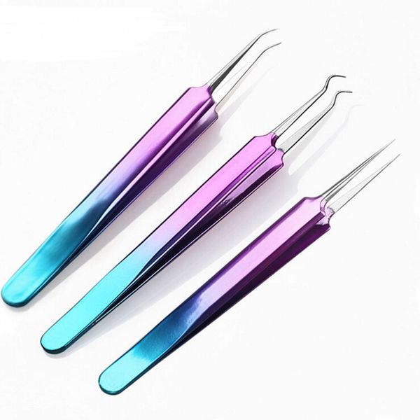 

stainless steel acne needle tweezers blackhead acne remover face care tool multi-purpose extention false eye lash eyelashes