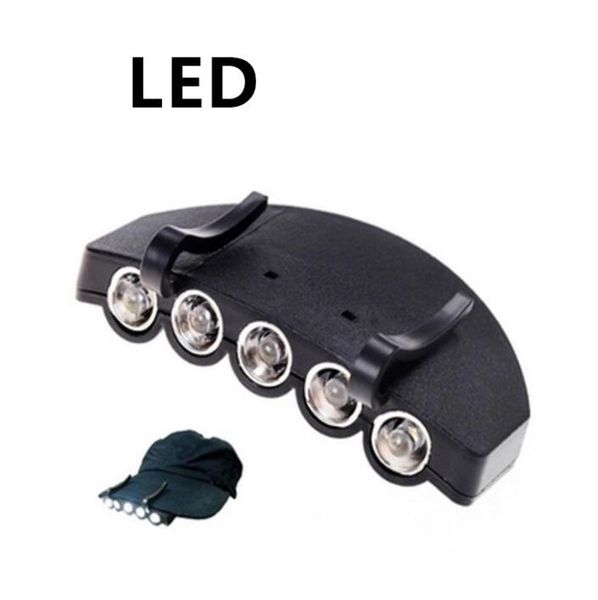 cappello a LED per esterni Torce luminose a led Luci per berretti Faro anteriore Torce elettriche Cappellini per cappello Luce Clip On Light Lampada frontale per pesca