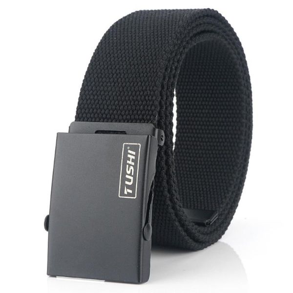 

fashion men belt nylon belt for men canvas outdoor sport belts waist riem ceinture homme man belts, Black;brown