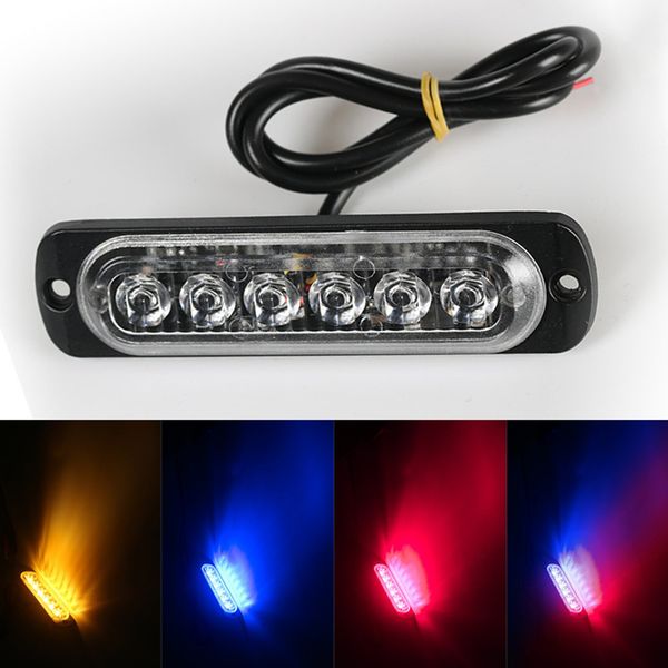 

18w 6 led car emergency warning light construction surface mount beacon flash caution strobe light bar signal lamp 9-26v