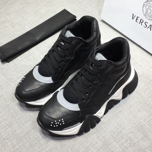 

the latest star of the same style, high-end luxury men's casual sports basketball shoes, fashion design brand vintage pattern,frv, Black