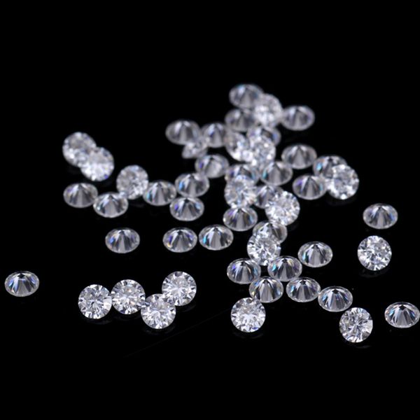 

1.2mm total 1 carat df color round brilliant cut moissanite loose bead bracelet jewelry diamond ring material, Black