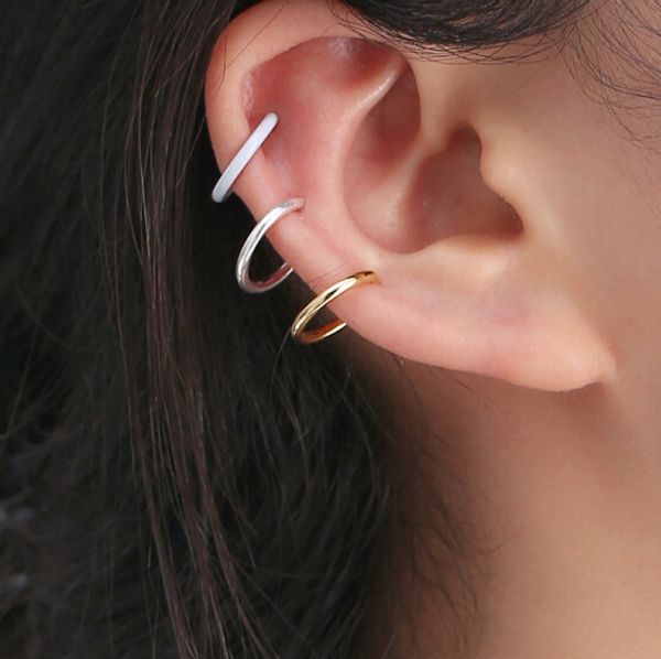 

2018 мода маленький круг серьги без пирсинга серьги минималистский сплав серьги ювелирные изделия оптом r131, Silver