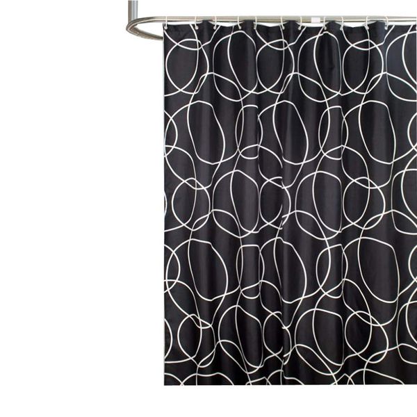 2019 Jarl Home Black White Circle Shower Curtains For Bathroom