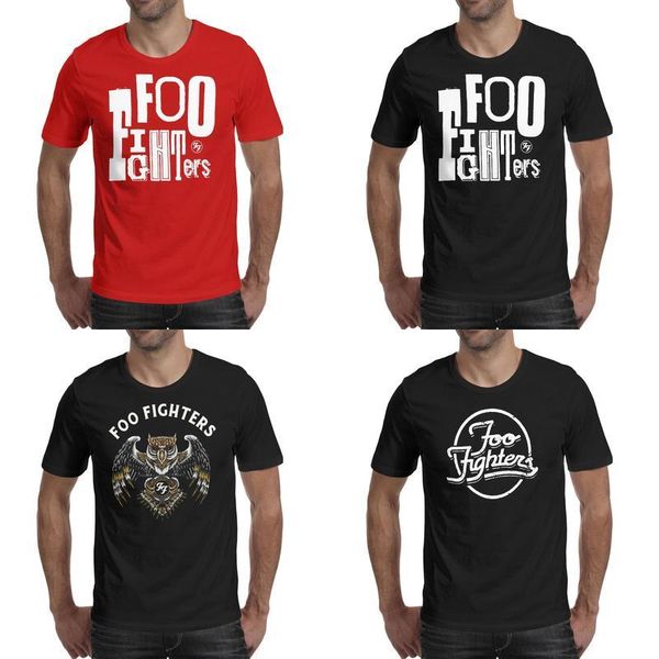 

мода мужская печать foo fighters кольца логотип футболка черный дизайн slim fit рубашки мультфильм сова случайные буквы логотип розовый пист, White;black
