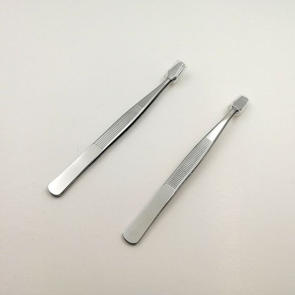 

1pcflat-mouth false eyelashes assistant clamp flat-head tweezers safety round-mouth elbow anti-hand shaking assistant tool cc52