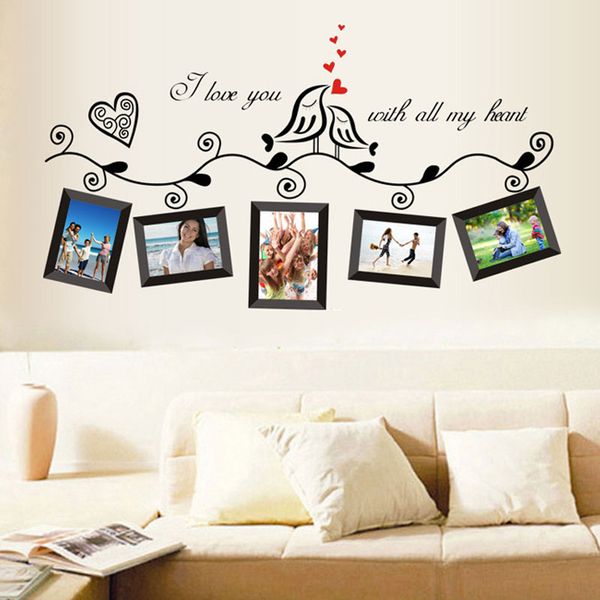 

new wedding room love birds p frame romantic art decals wall stickers home decor ing