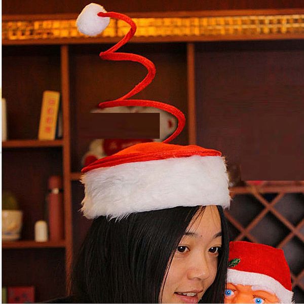 

red spiral spring christmas hat party decorative caps adults gift hats christmas new year party supplies