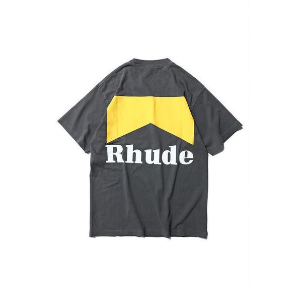 

2019 rhude лучшее качество логотип printed женщины мужчины футболки тройники hiphop мужчины хлопок майка shourt рукав для лета, White;black