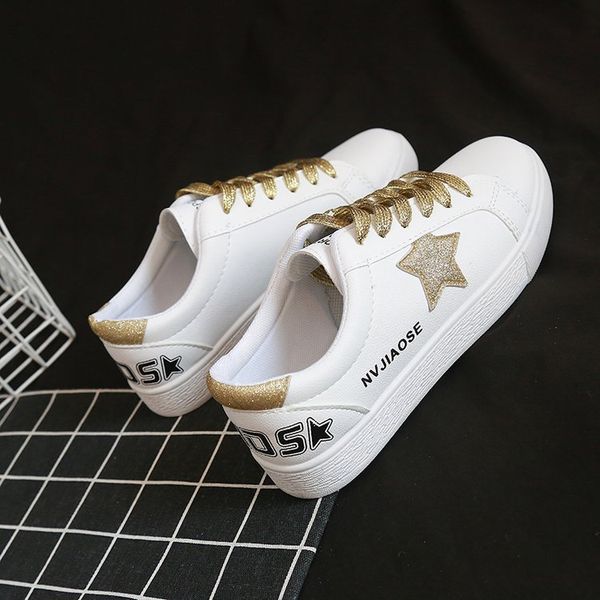 

women sneakers fashion breathble vulcanized shoes women pu leather platform shoes lace up casual white loarfers, Black