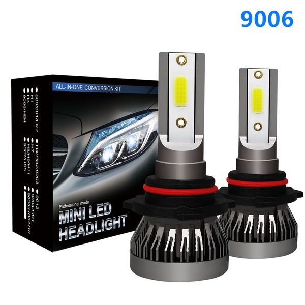 

winsun 1 пара 9006 9005 автомобильные светодиодные лампы фара h1 h11 9005 9006 90w 12000lm 6000k 12v auto mini фара cob противотуманные фары
