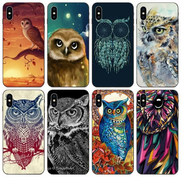 

tongtrade] retro vintage owl art painting animals case for iphone 11 pro 8 7 6s 6 5s 5 x xs max galaxy j3 j5 j7 huawei mate 10 sony z5 case