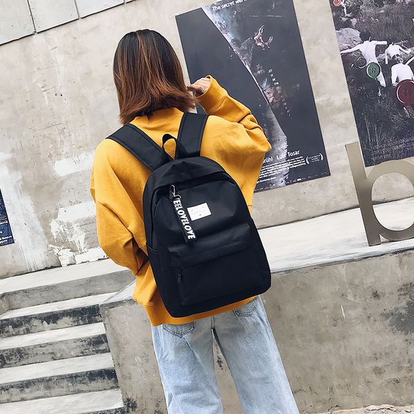 

women canvas backpack for school teenagers girls casual shoulder bags ladies red letter backpack female bookbag student bag